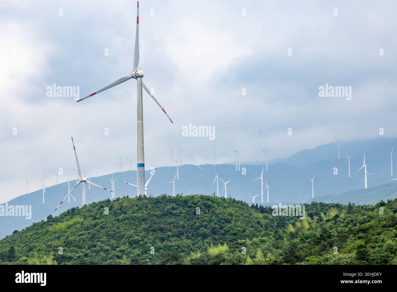 GUILIN, CHINA - MAY 24, 2026 - The wind turbines of Qiuping Wind Farm ...