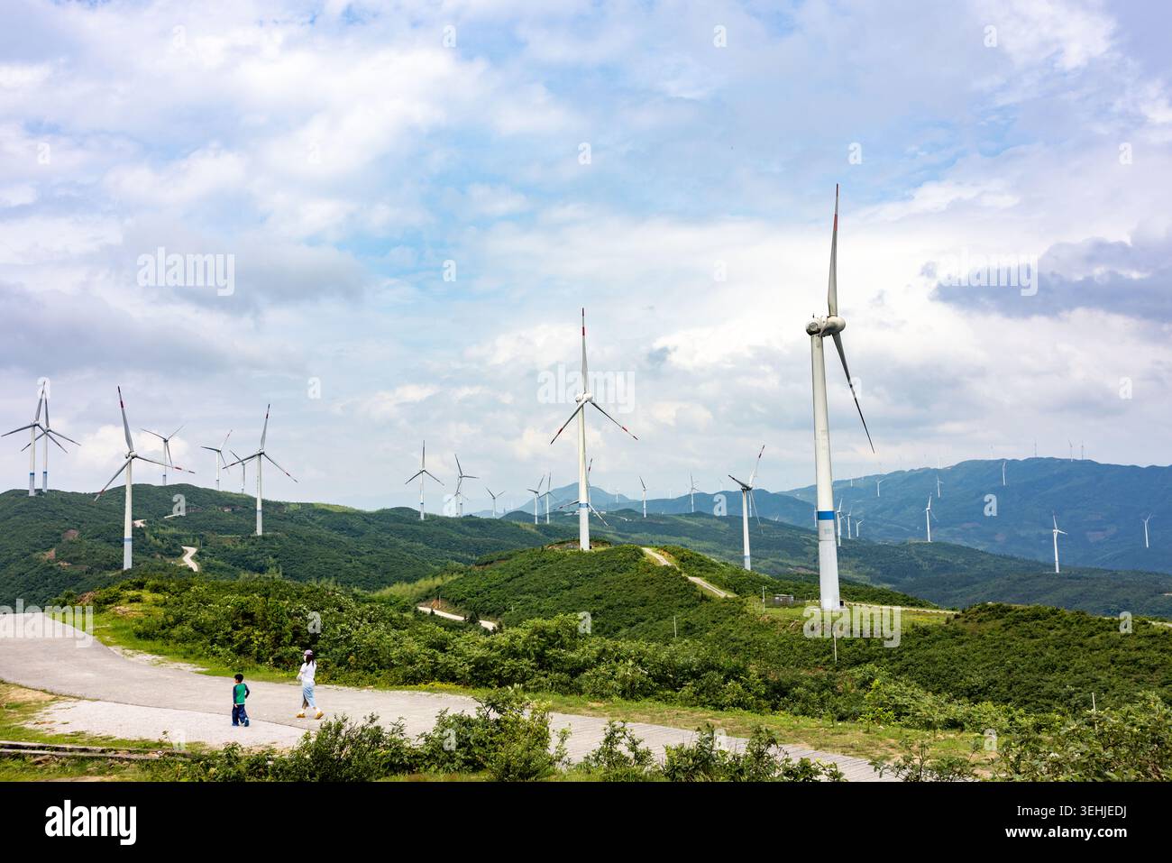 GUILIN, CHINA - MAY 24, 2026 - The wind turbines of Qiuping Wind Farm ...