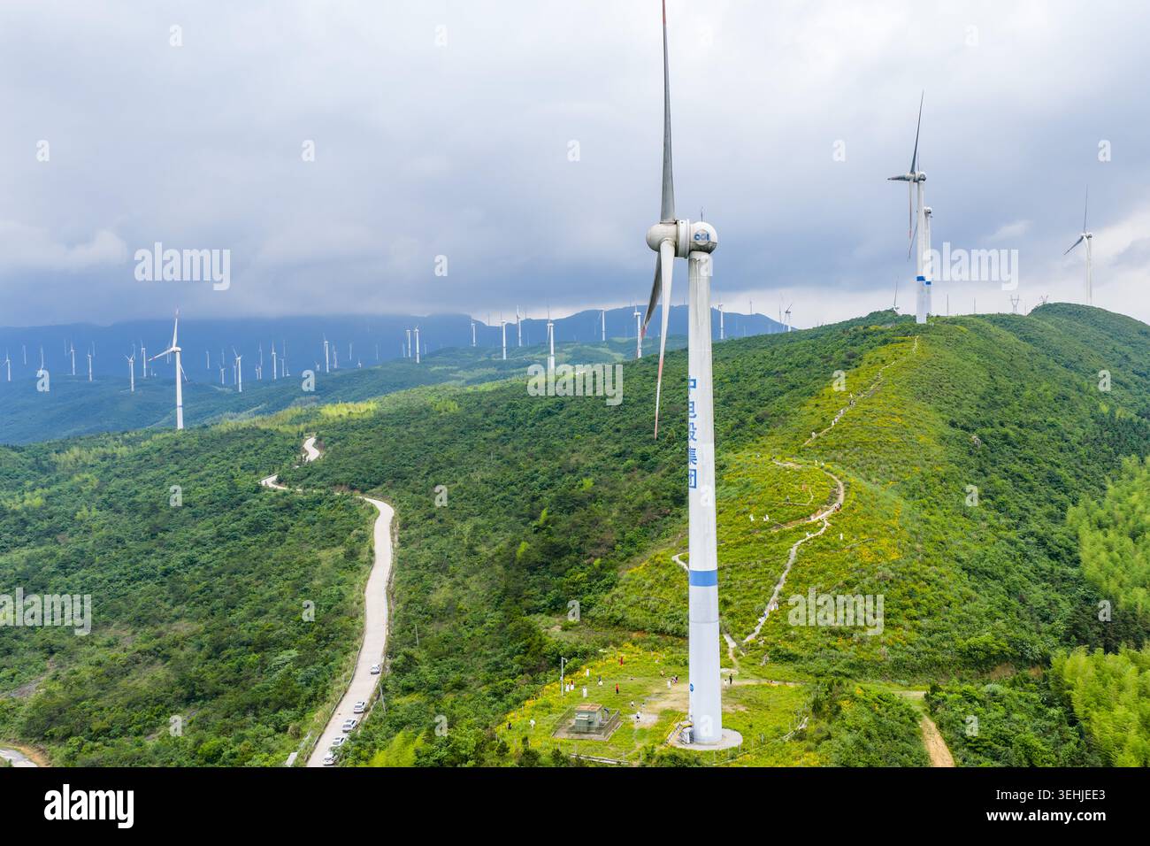 GUILIN, CHINA - MAY 24, 2026 - The wind turbines of Qiuping Wind Farm ...