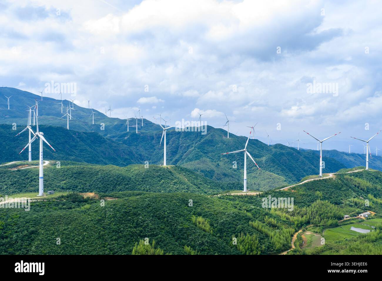 GUILIN, CHINA - MAY 24, 2026 - The wind turbines of Qiuping Wind Farm ...