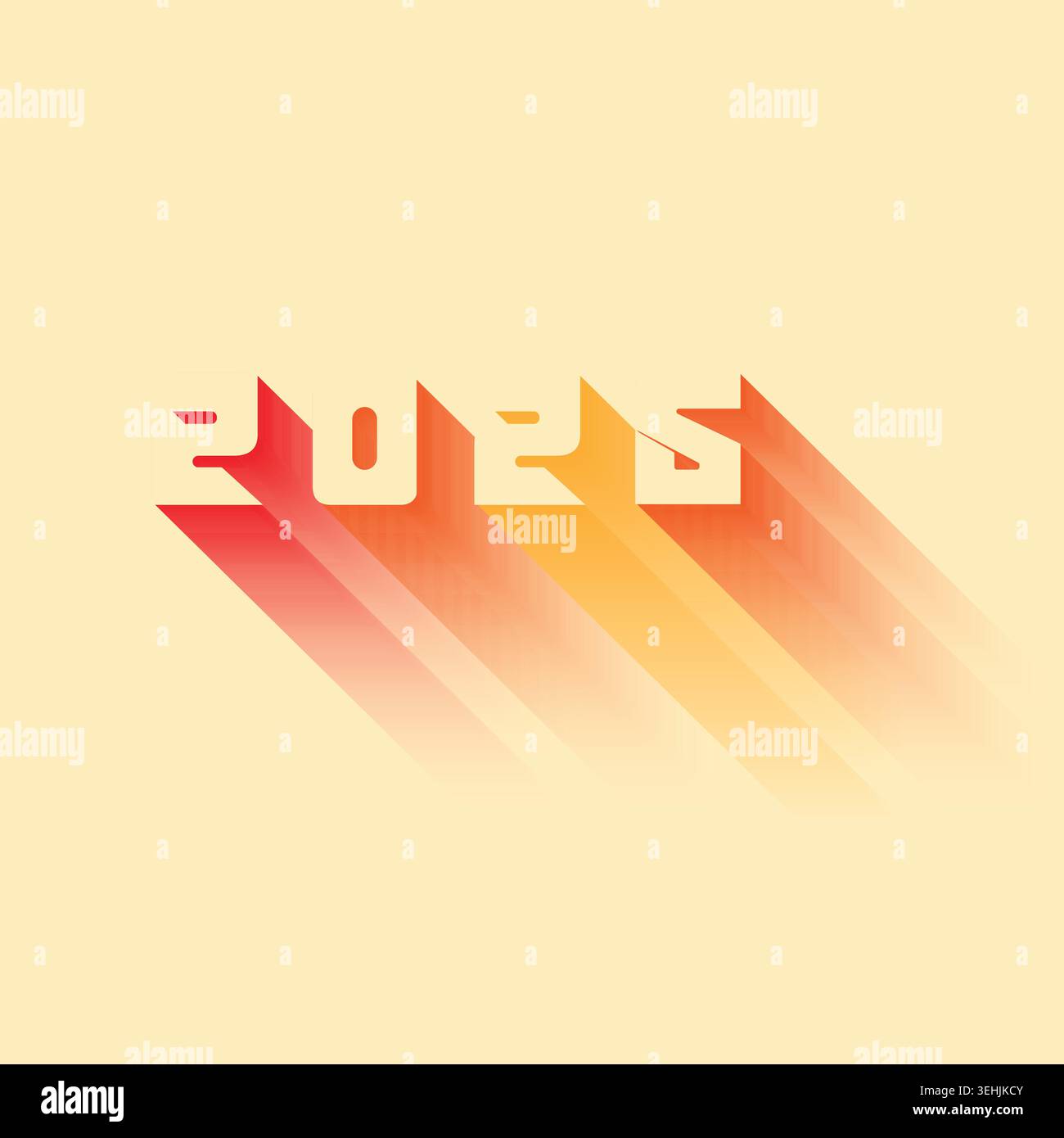 Modern 2025 Gradient Typography Design Stock Vector