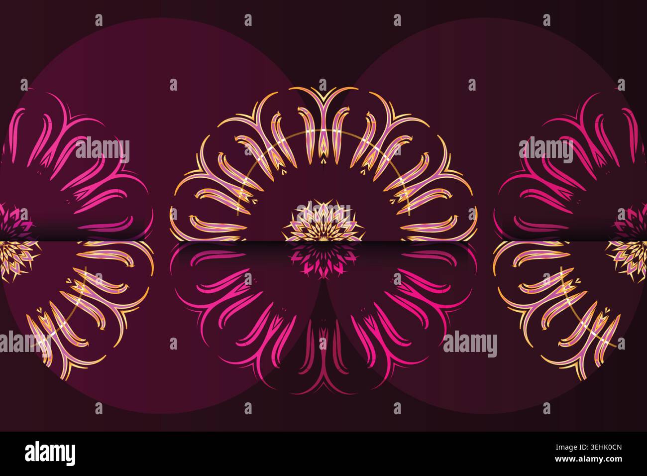 Elegant Symmetrical Mandala Artwork With Gold Decorative Elements Stock Vector