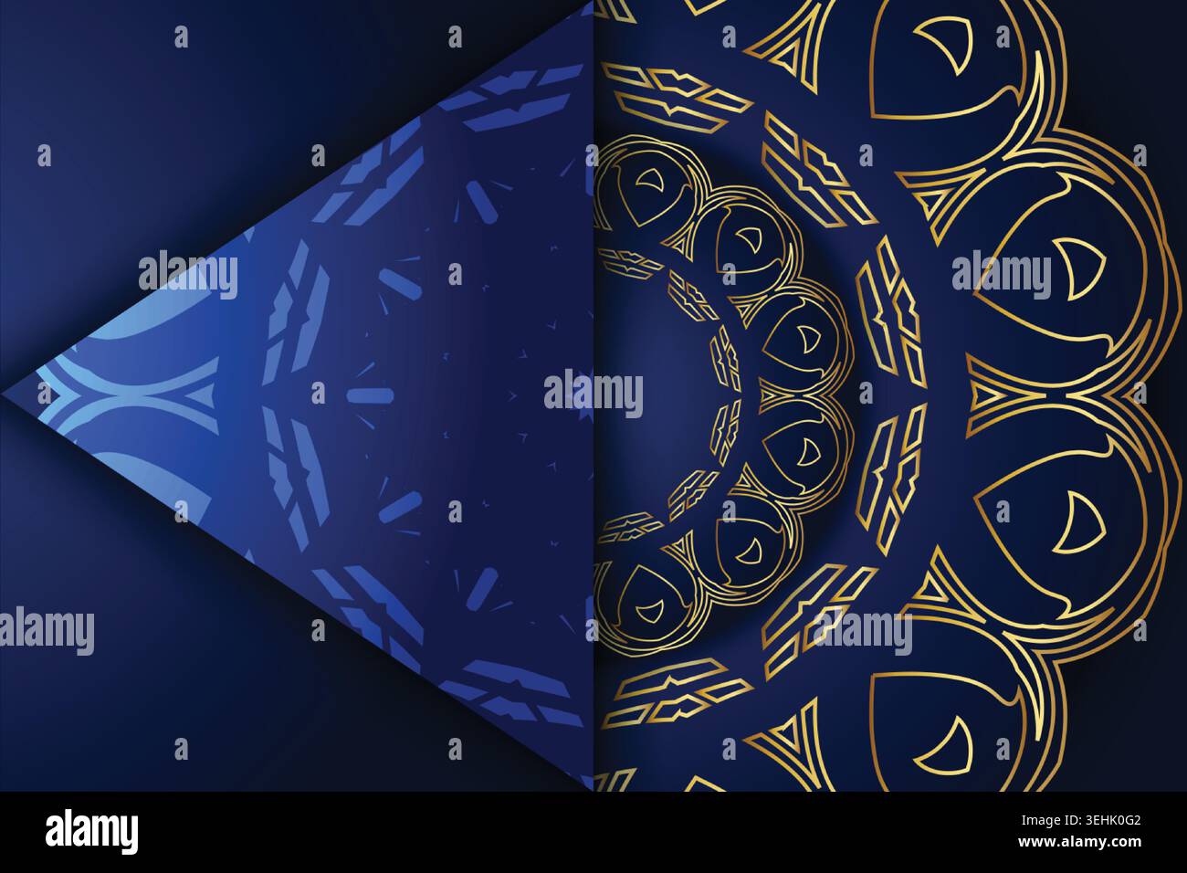 Elegant Persian Inspired Mandala Pattern On Deep Blue Background Stock Vector