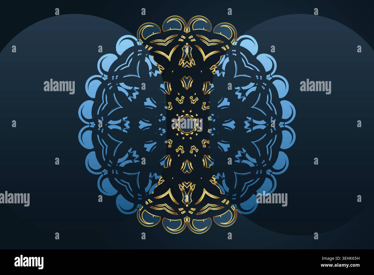 Elegant Symmetrical Mandala Artwork With Gold Decorative Elements Stock Vector