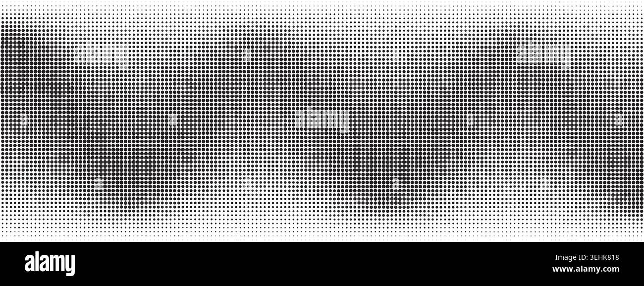 Flowing dotted gradient texture with dynamic rhythm on white backdrop Stock Vector