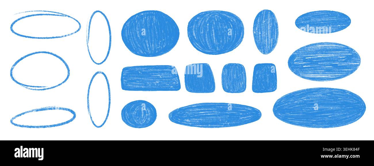 Hand drawn crayon boxes. Stock Vector