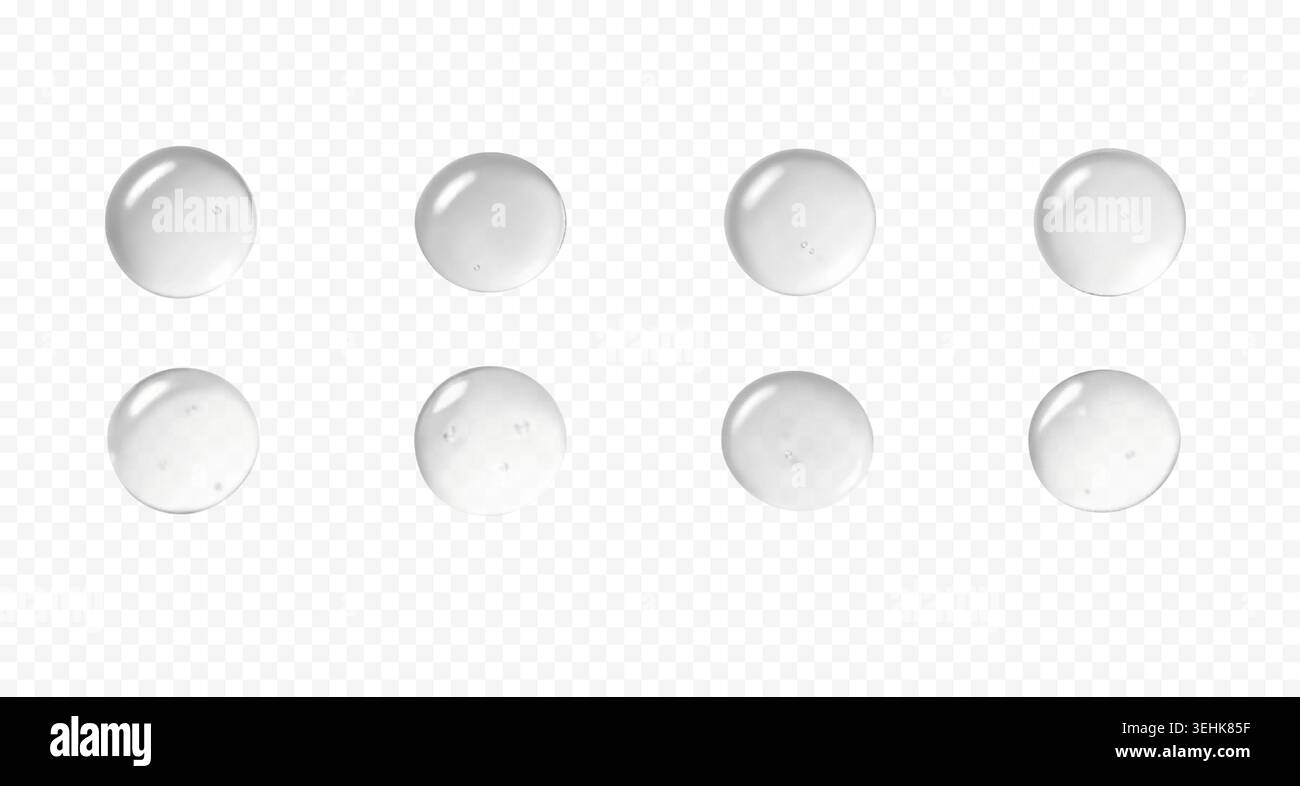 Realistic gel serum drops. Stock Vector
