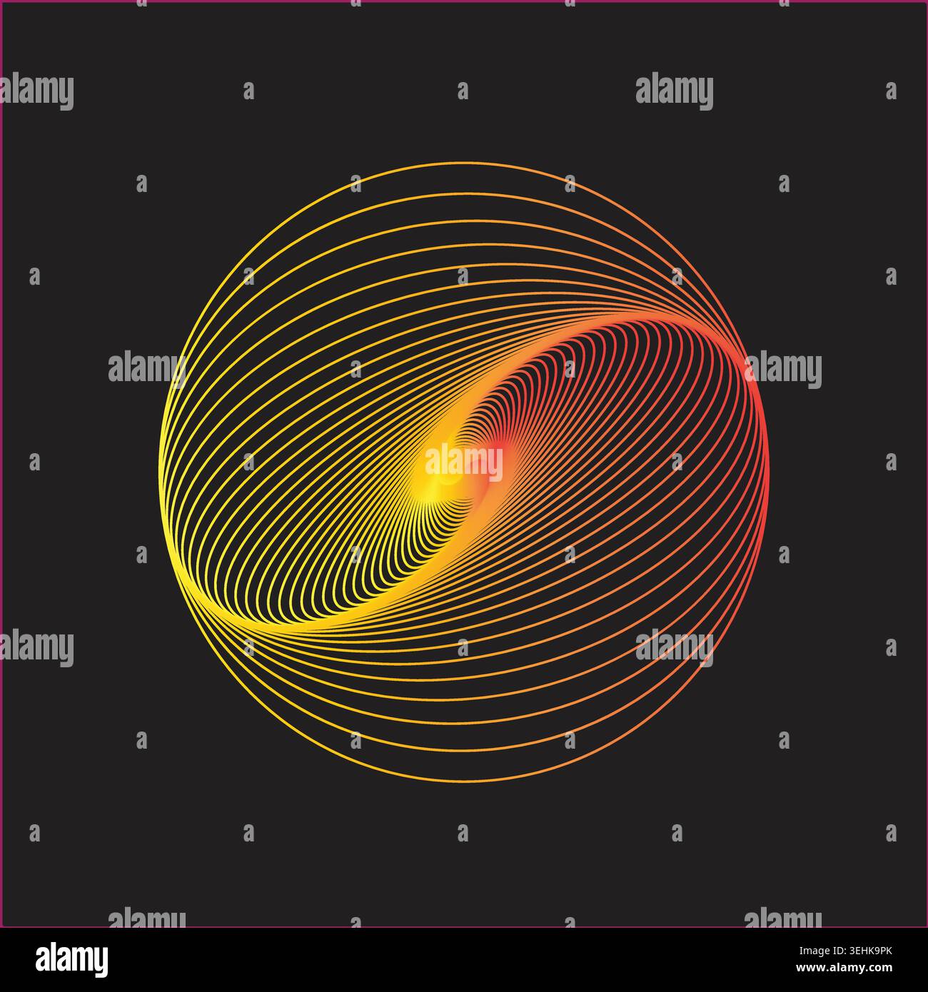 Abstract colorful 3d sphere with light rays Stock Vector