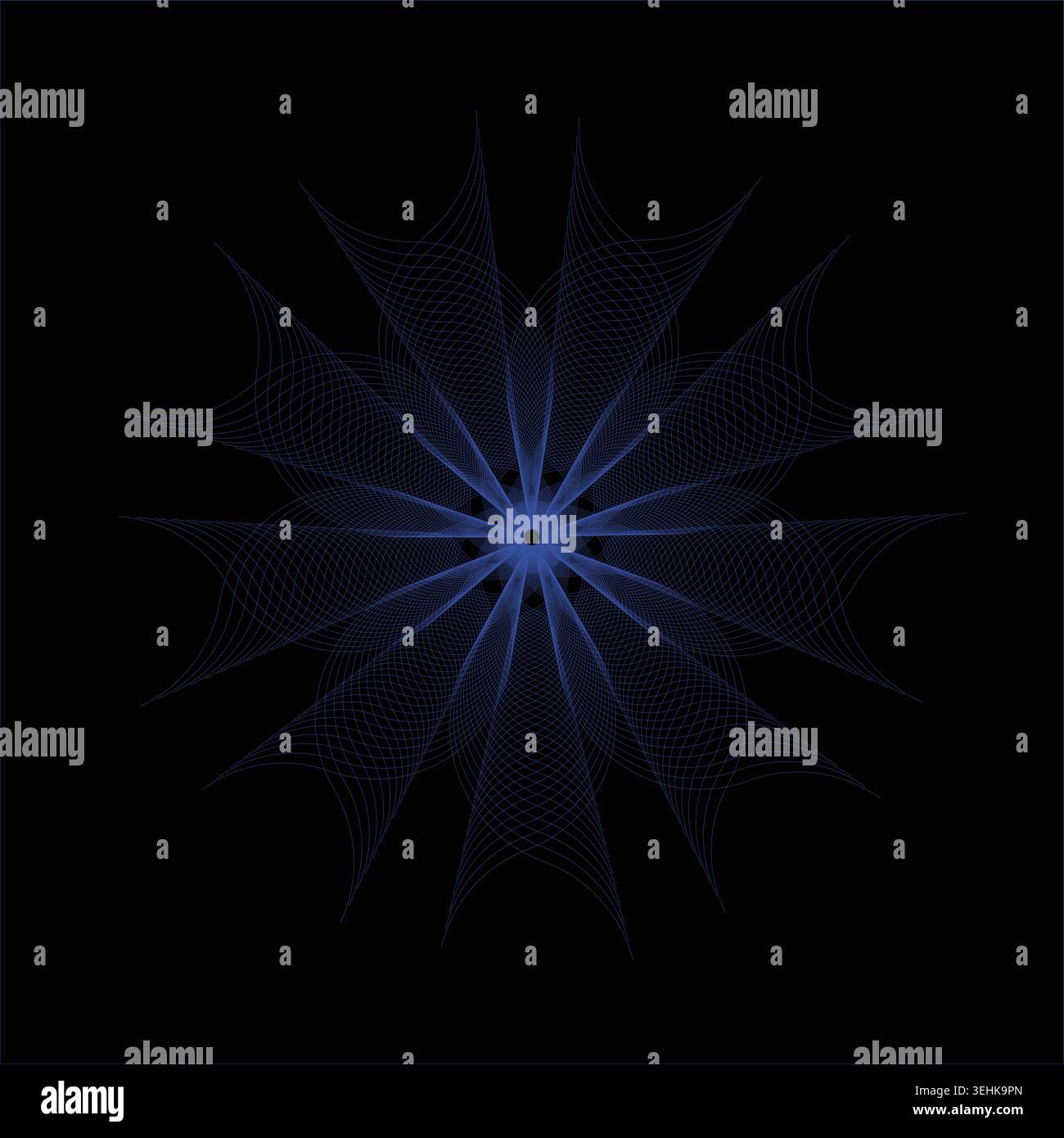 Blue starburst light effect on dark background Stock Vector