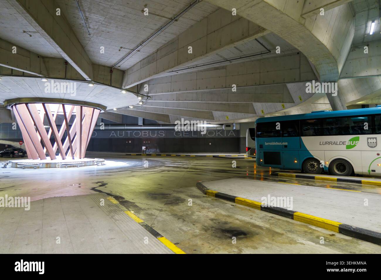 Modern underground bus terminal at the Donostia-San Sebastian bus ...