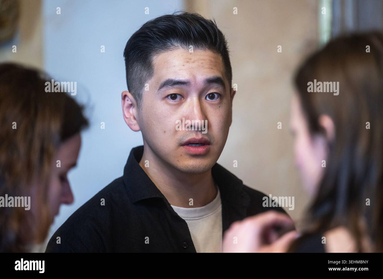 Australian-Chinese tenor Kang Wang at a press conference within the ...
