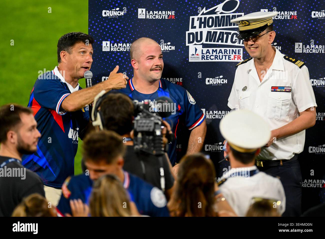 Sacha of France and Speaker Eric Dagrant during the Crunch Creator 2026 ...