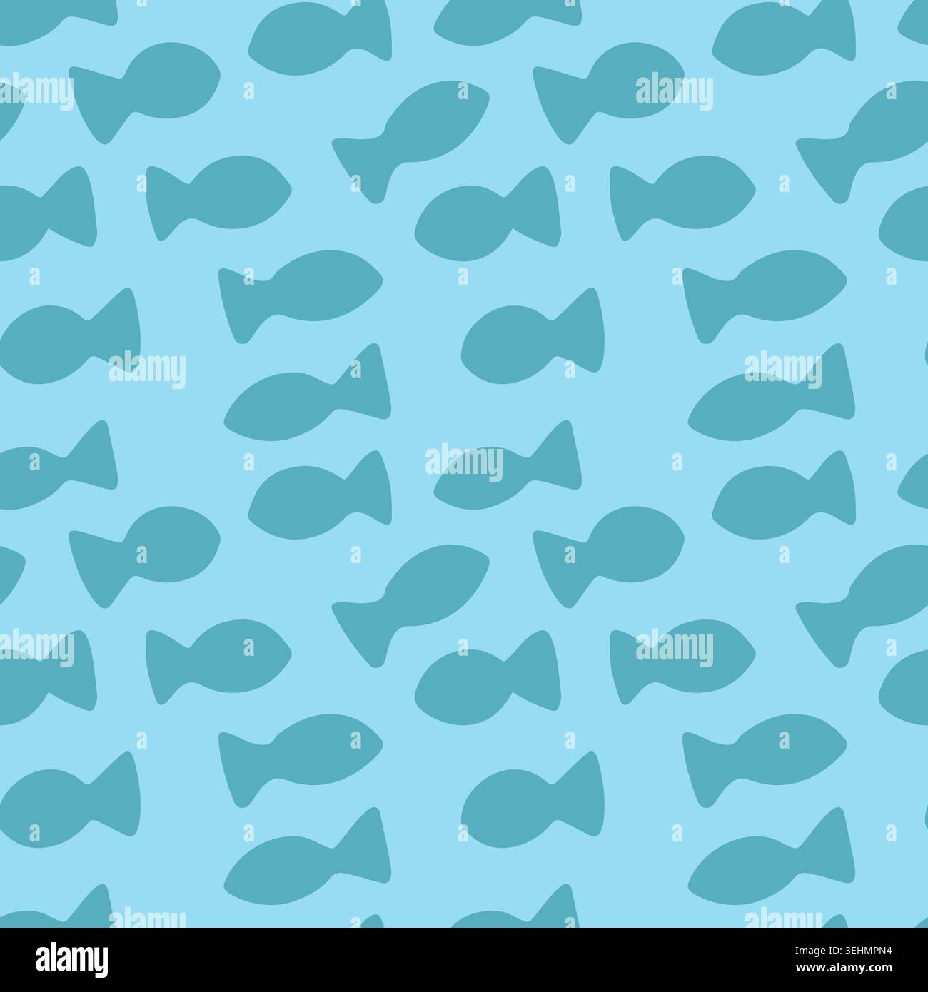 Pattern with tiny blue fish Stock Vector