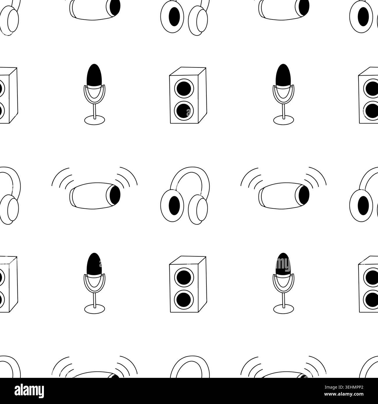 Podcast seamless pattern Stock Vector