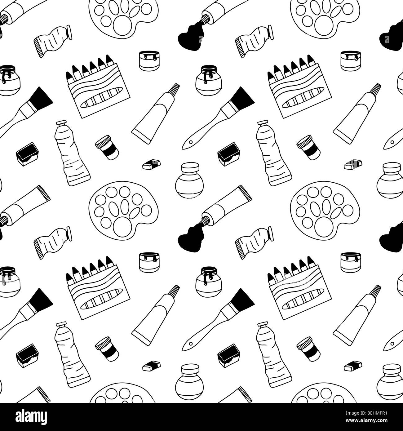 Drawing tools seamless pattern Stock Vector