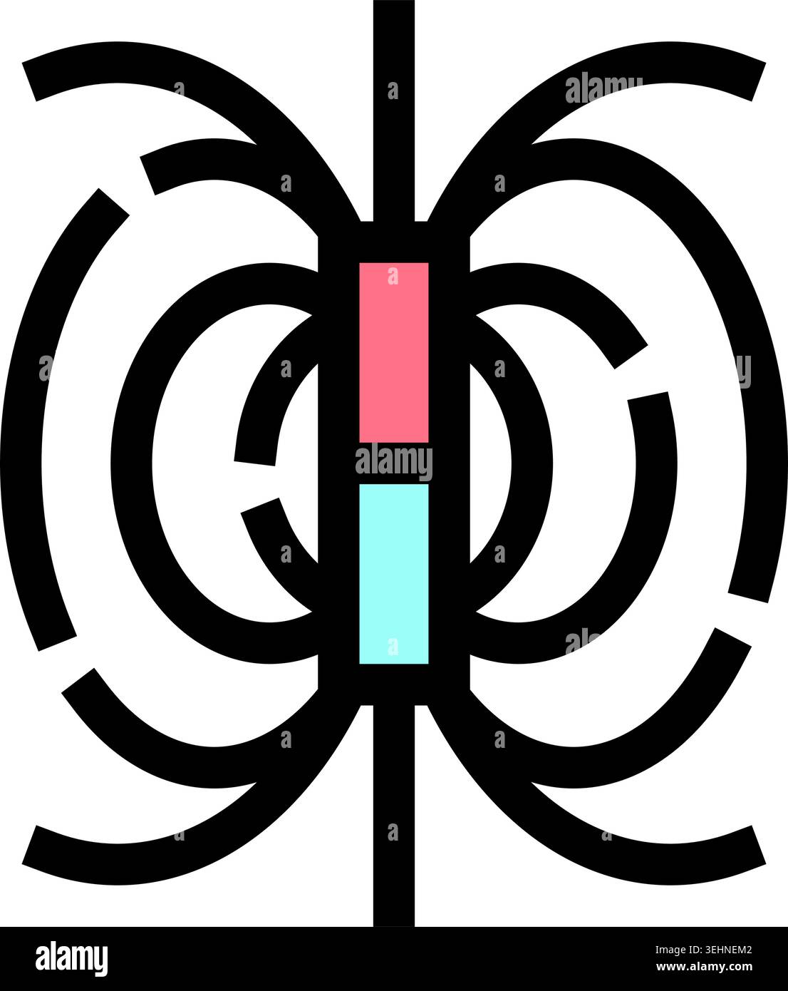Magnetic field lines surrounding a bar magnet diagram Stock Vector ...