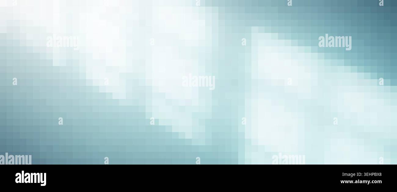 Abstract pixel art pattern creating a soft blue and white digital gradient Stock Photo