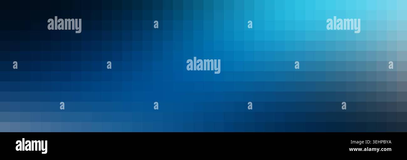 Abstract digital pattern showing blue color gradient with pixel mosaic blocks Stock Photo