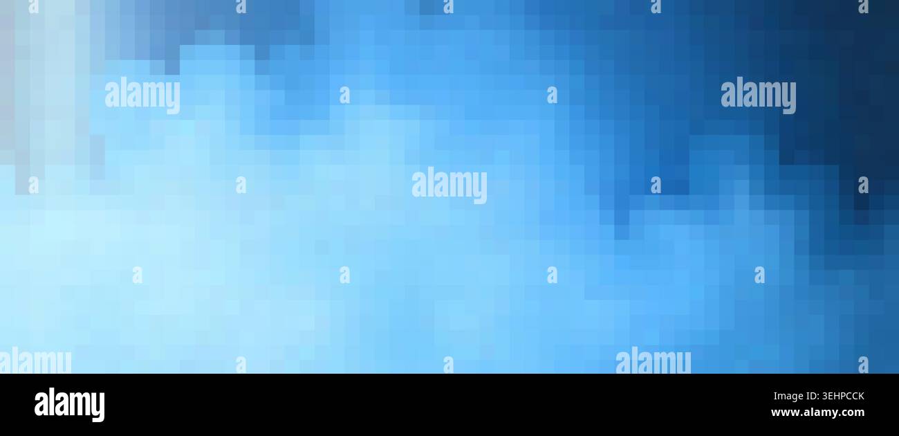Pixelated blue gradient abstract background creating a modern digital pattern Stock Photo
