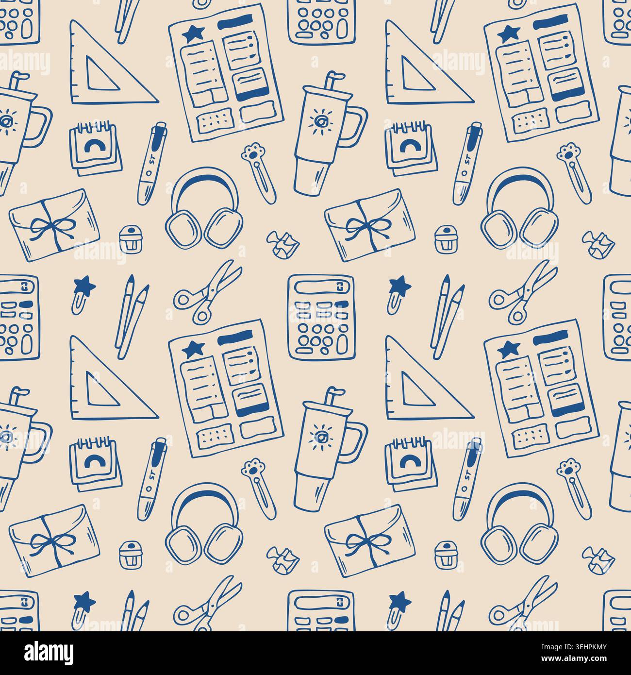 Seamless vector school doodle pattern Stock Vector