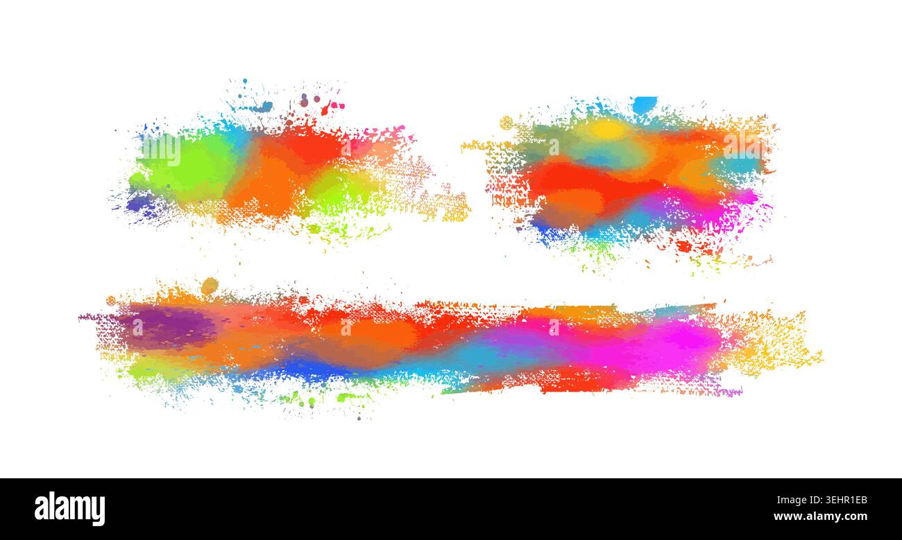 Colored blots set. hand drawn. Not AI, Vector Stock Vector