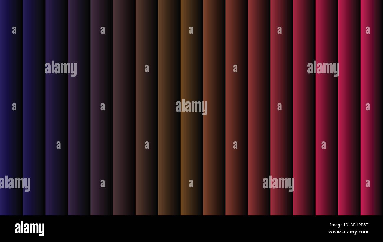 Abstract vertical multicolored dark shutter gradient stripes background texture backdrop Stock Vector