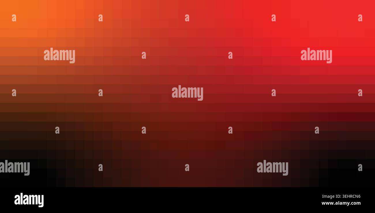 Abstract fiery red orange gradient pixelated background texture Stock Vector
