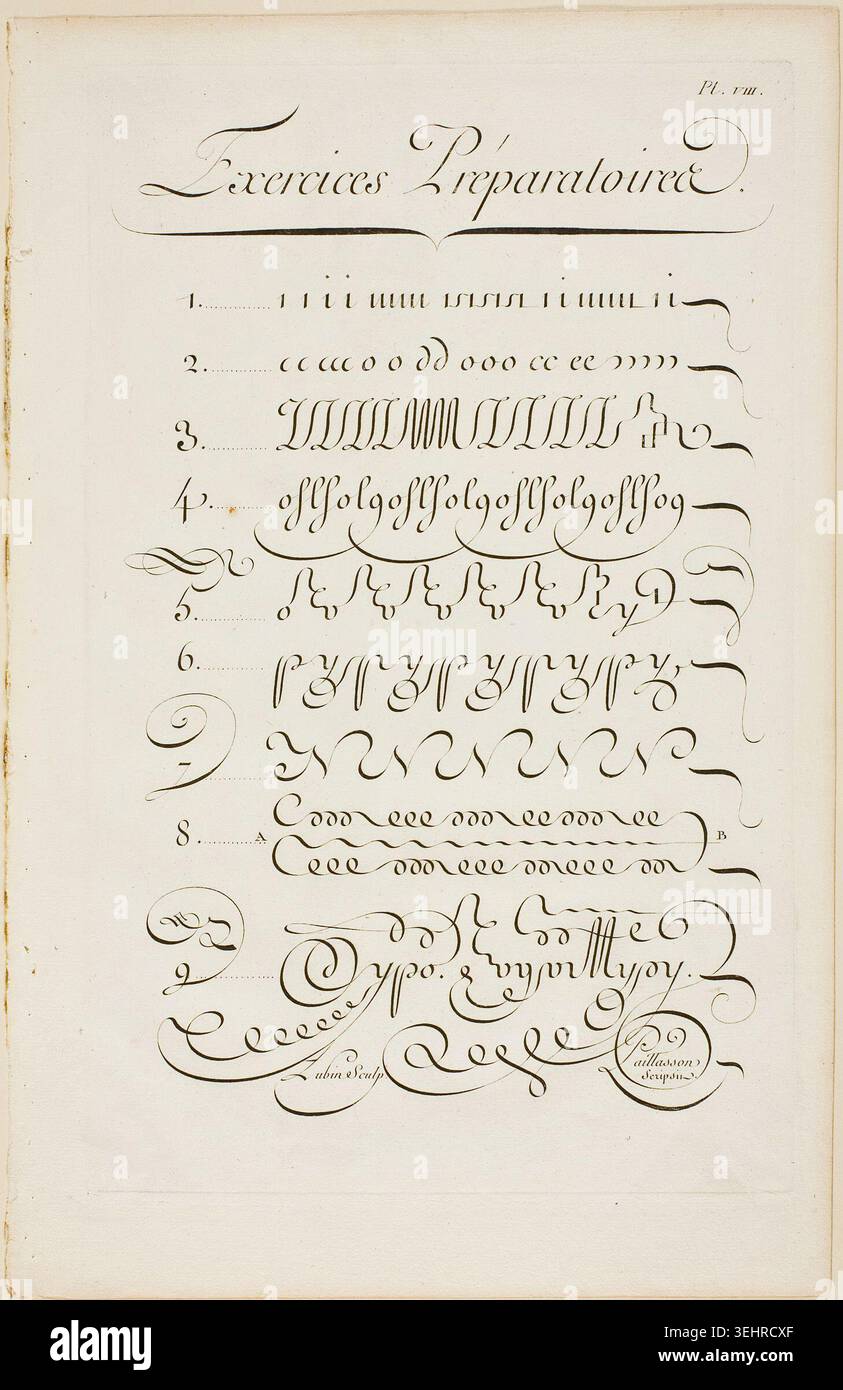 Numbered calligraphic examples hi-res stock photography and images - Alamy