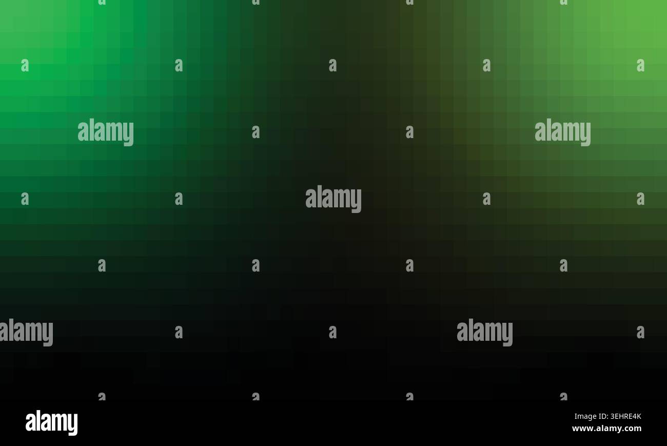 Abstract emerald and chartreuse gradient pixelated mosaic background texture Stock Vector