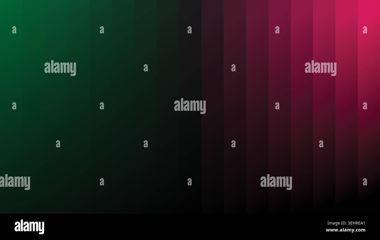 Abstract split screen green and magenta gradient stripes background Stock Vector