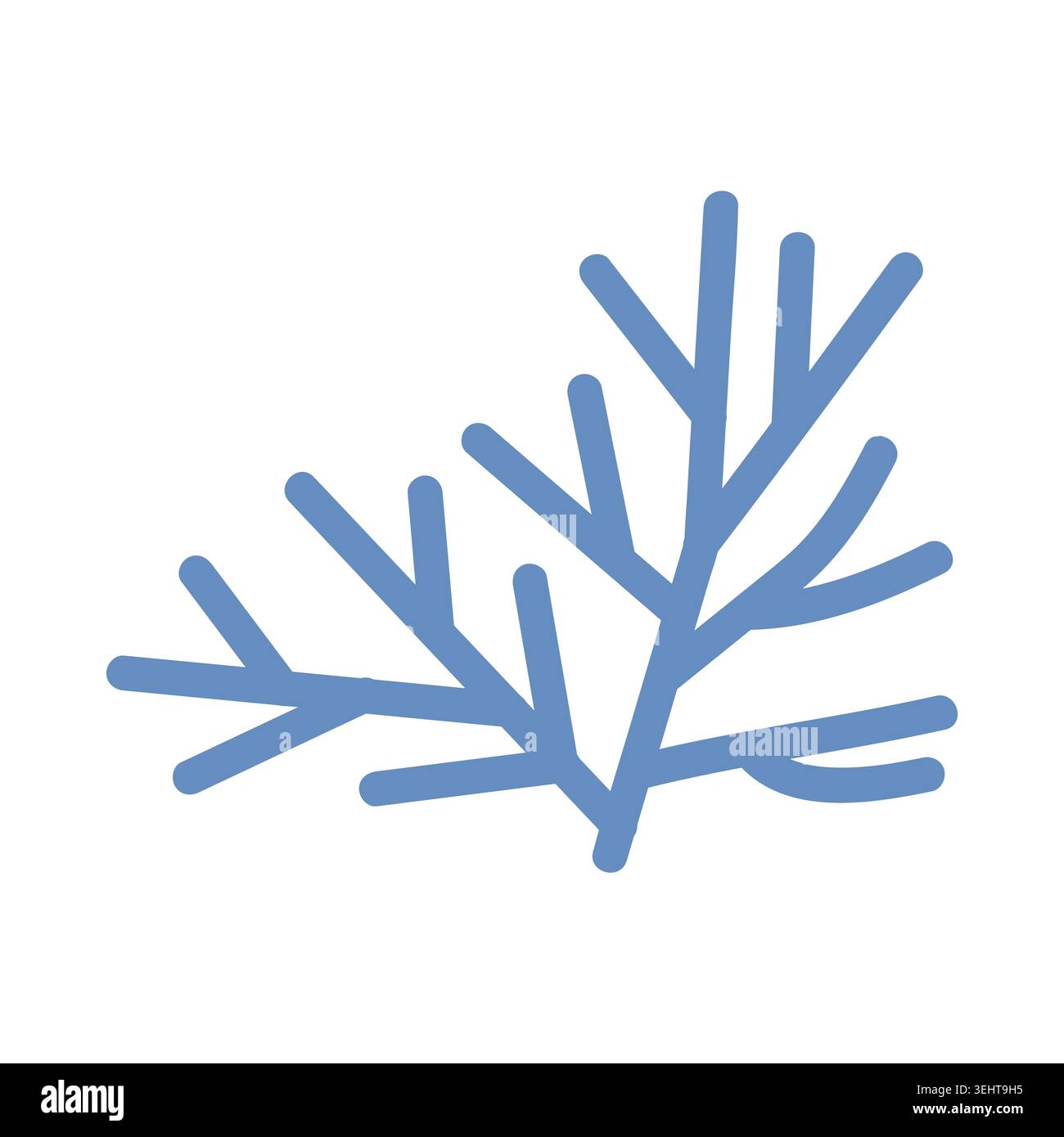 Cute Blue Coral Vector Illustration Stock Vector