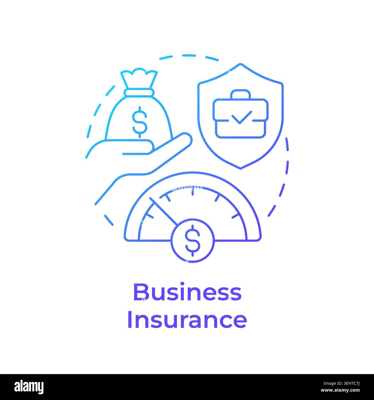 Business insurance blue gradient concept icon Stock Vector