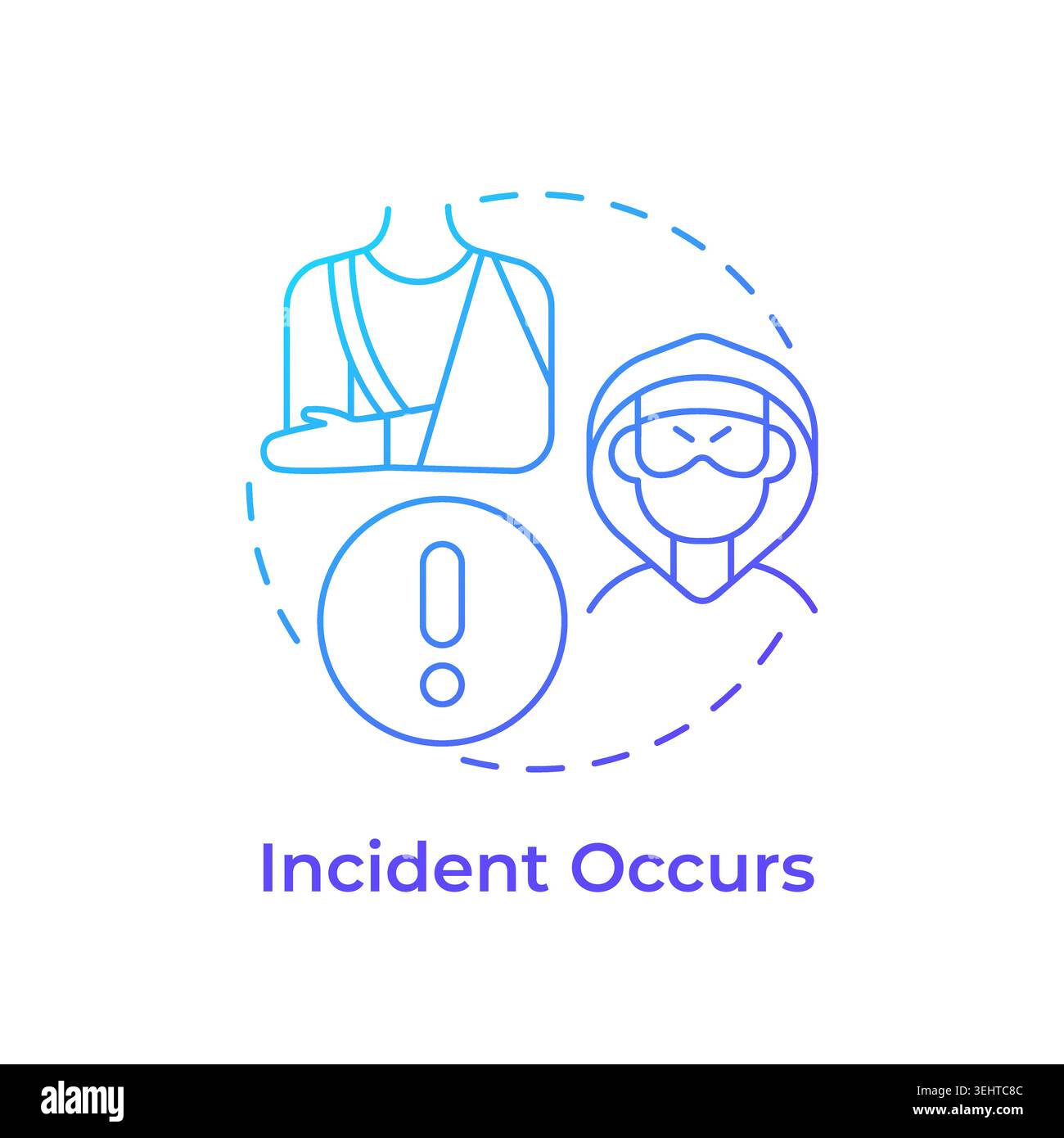 Incident occurs blue gradient concept icon Stock Vector