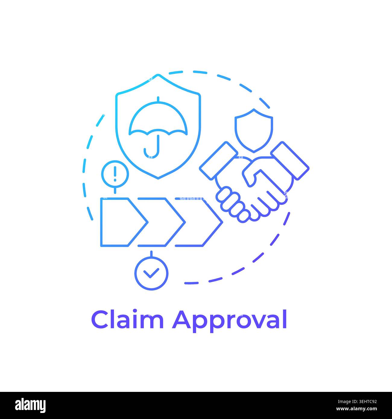 Claim approval blue gradient concept icon Stock Vector