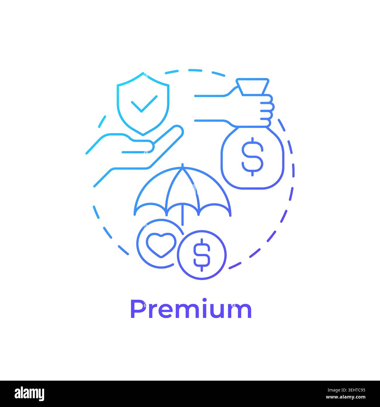 Premium blue gradient concept icon Stock Vector