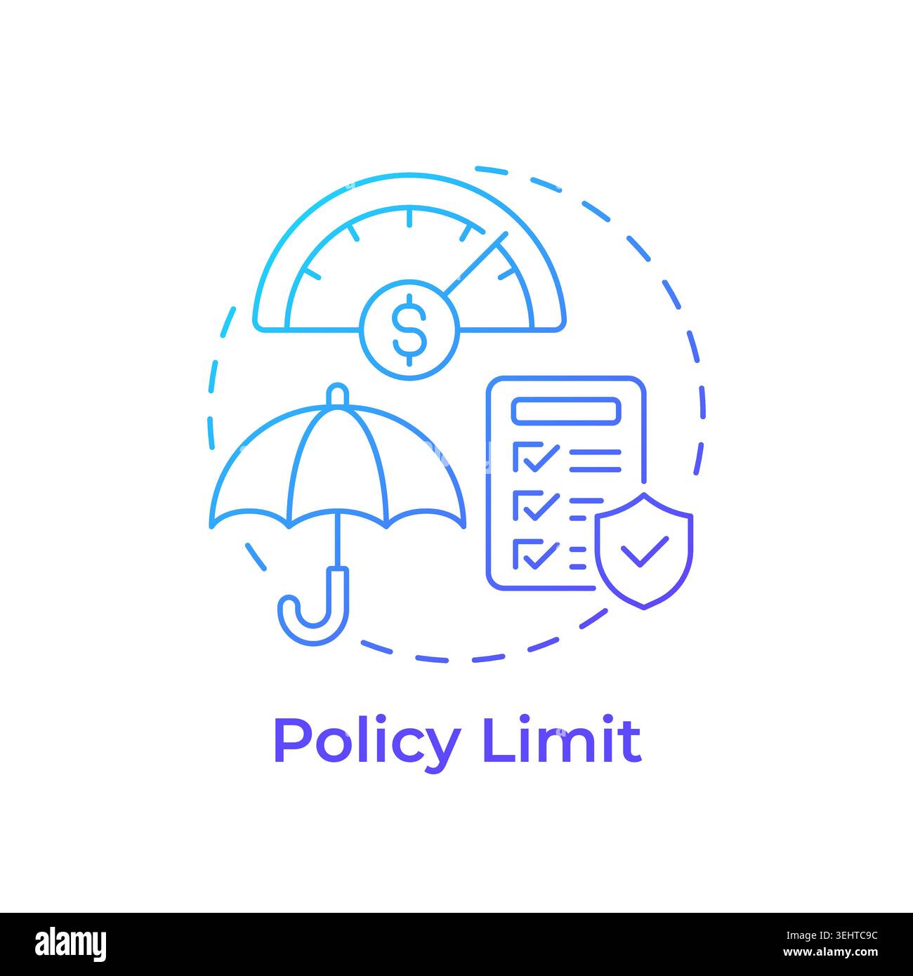 Policy limit blue gradient concept icon Stock Vector