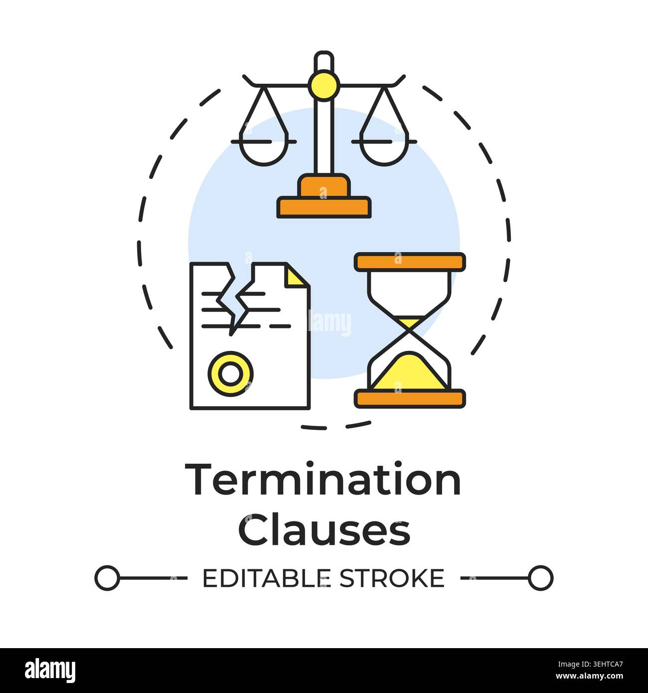 Termination clauses multi color concept icon Stock Vector