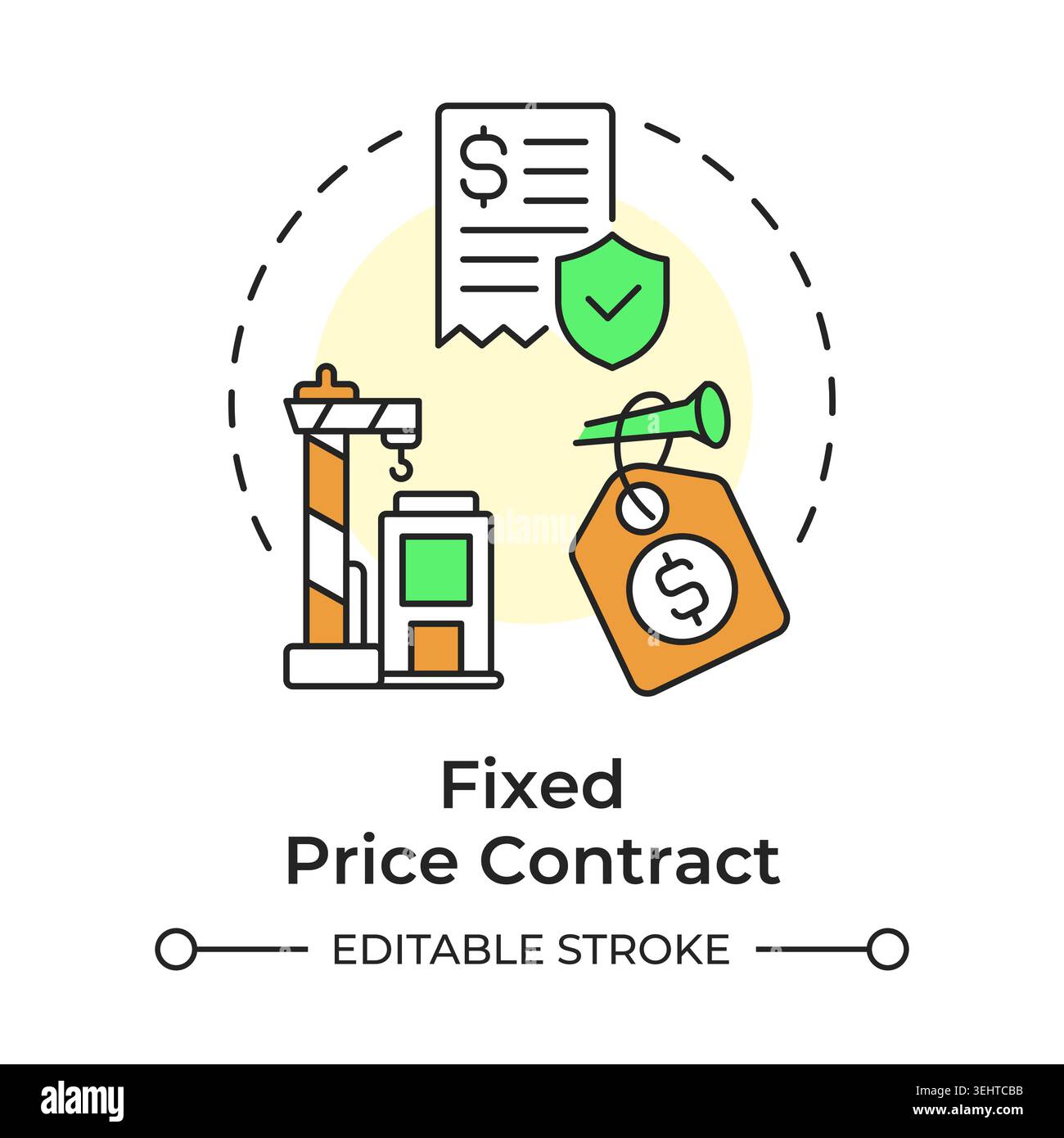 Fixed price contract multi color concept icon Stock Vector