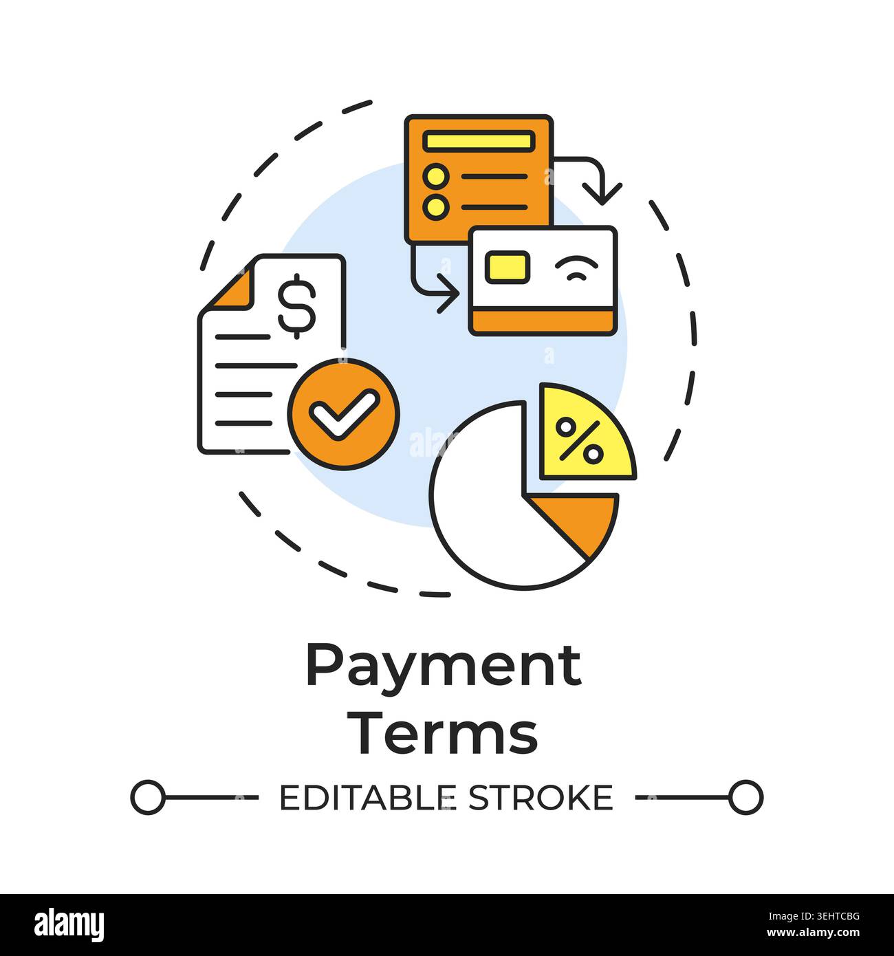 Payment terms multi color concept icon Stock Vector