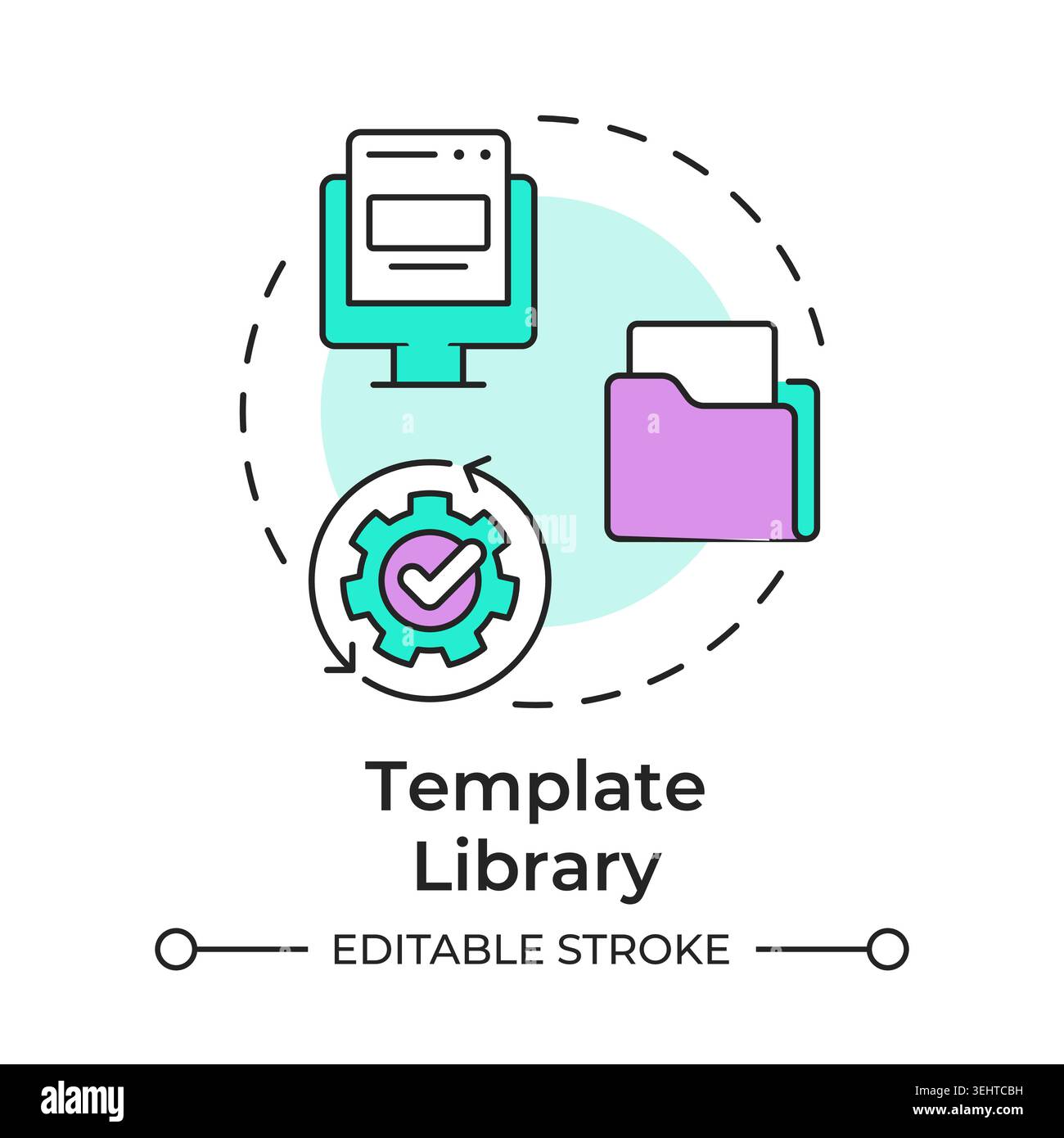 Template library multi color concept icon Stock Vector