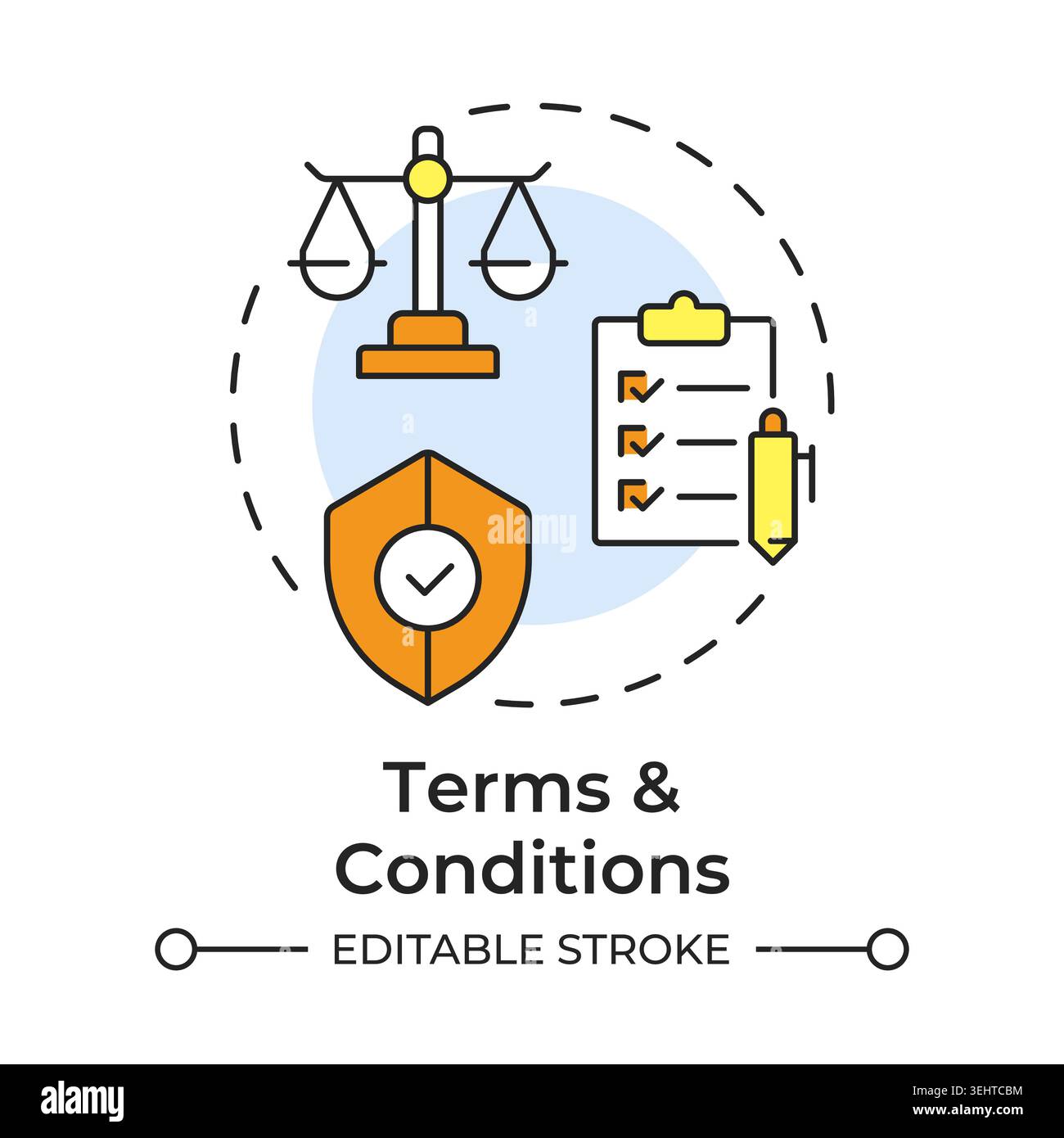 Terms and conditions multi color concept icon Stock Vector