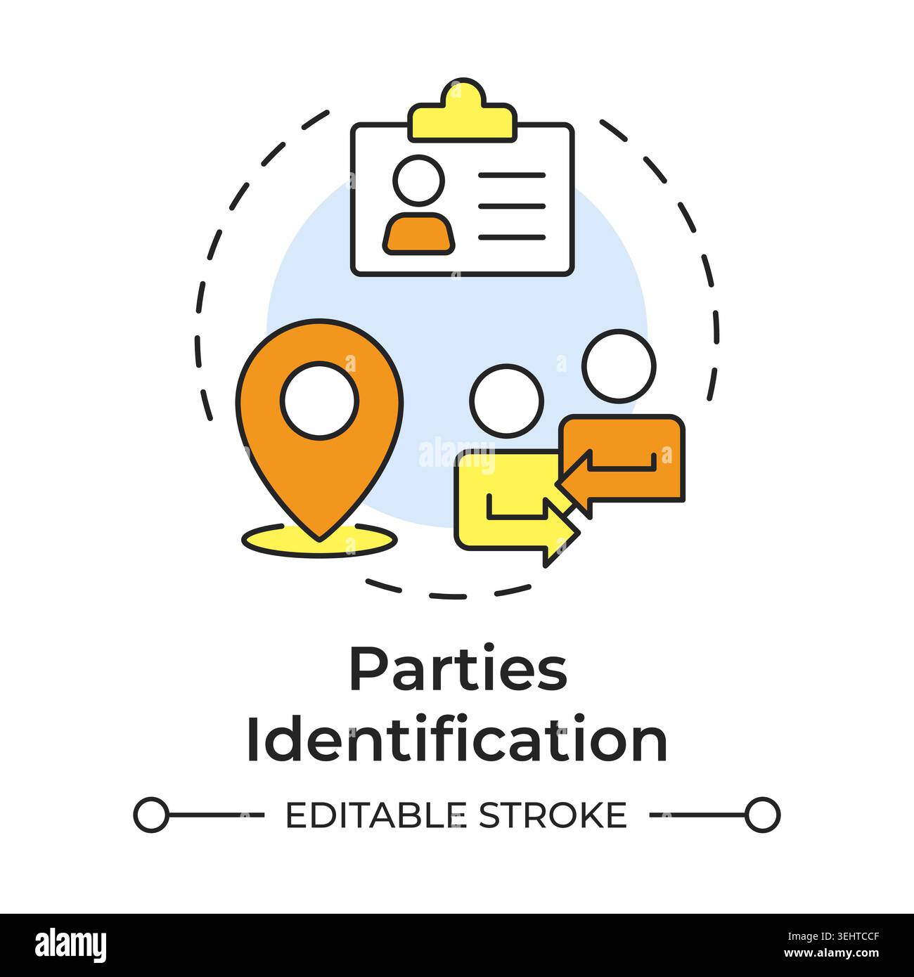 Parties identification multi color concept icon Stock Vector