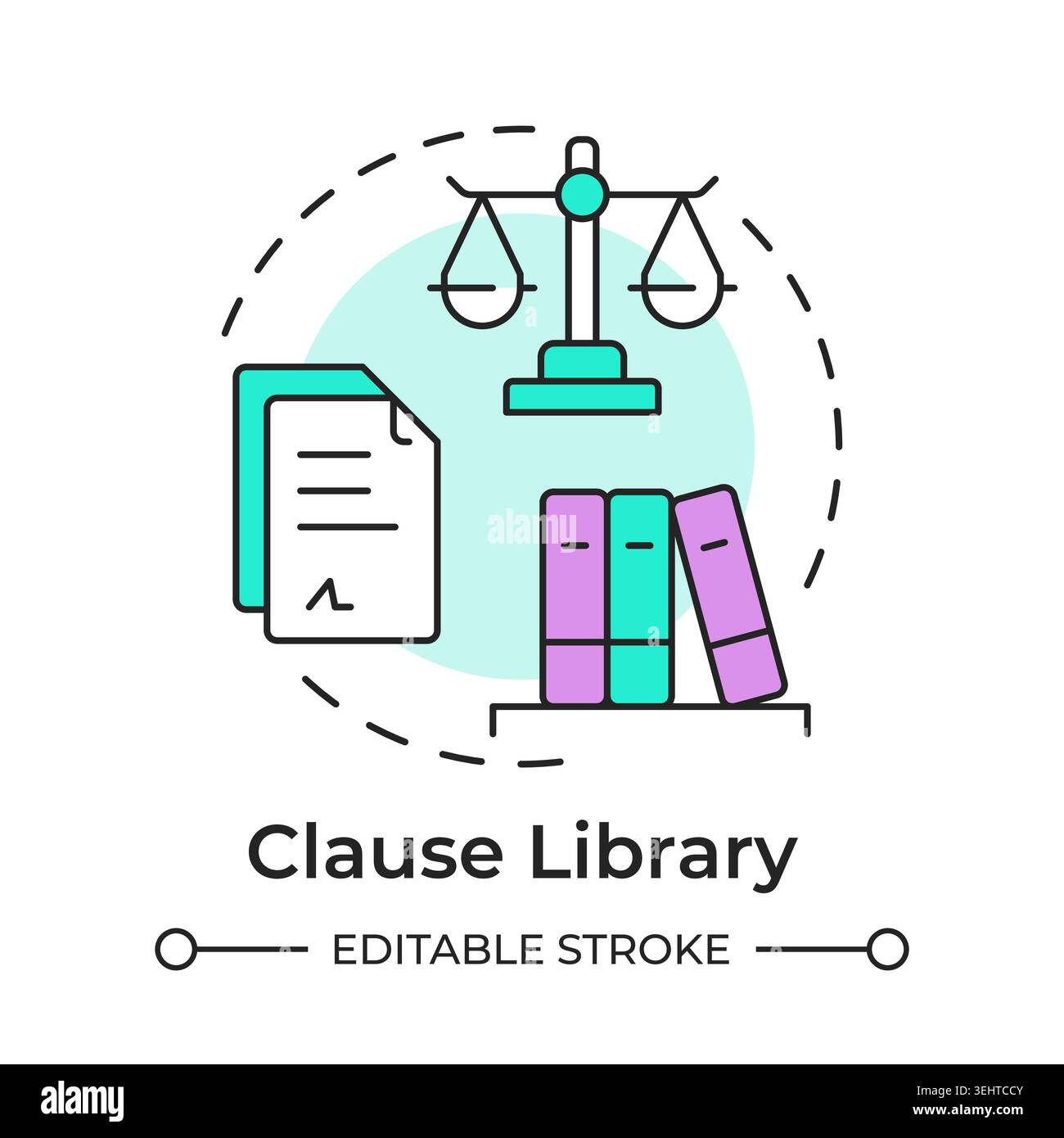 Clause library multi color concept icon Stock Vector