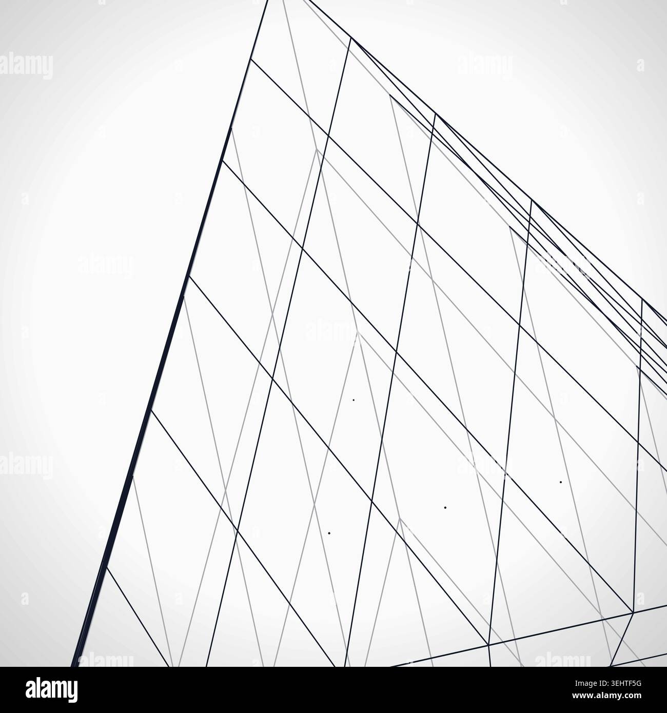 Abstract futuristic pyramid structure rendered as a clean geometric network background Stock Vector
