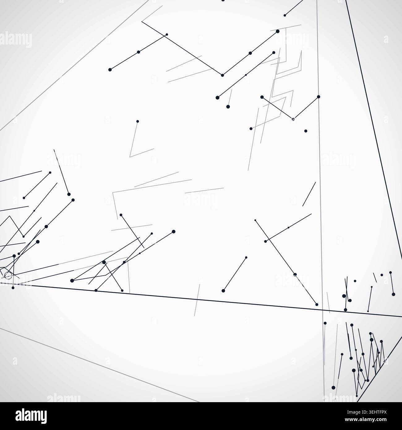 Abstract futuristic pyramid structure rendered as a clean geometric network background Stock Vector