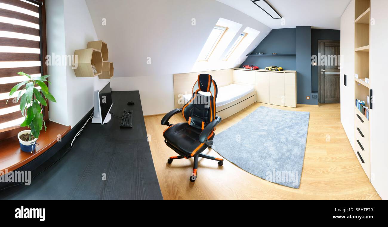 Modern children boy room - panorama Stock Photo