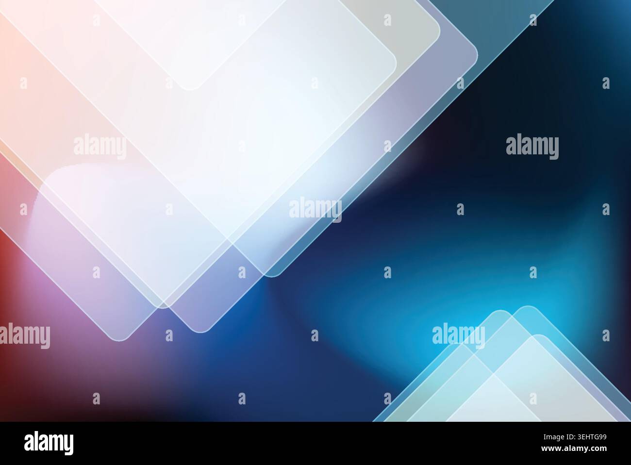 Modern Geometric Glassmorphism Background with Transparent Overlapping Squares Stock Vector