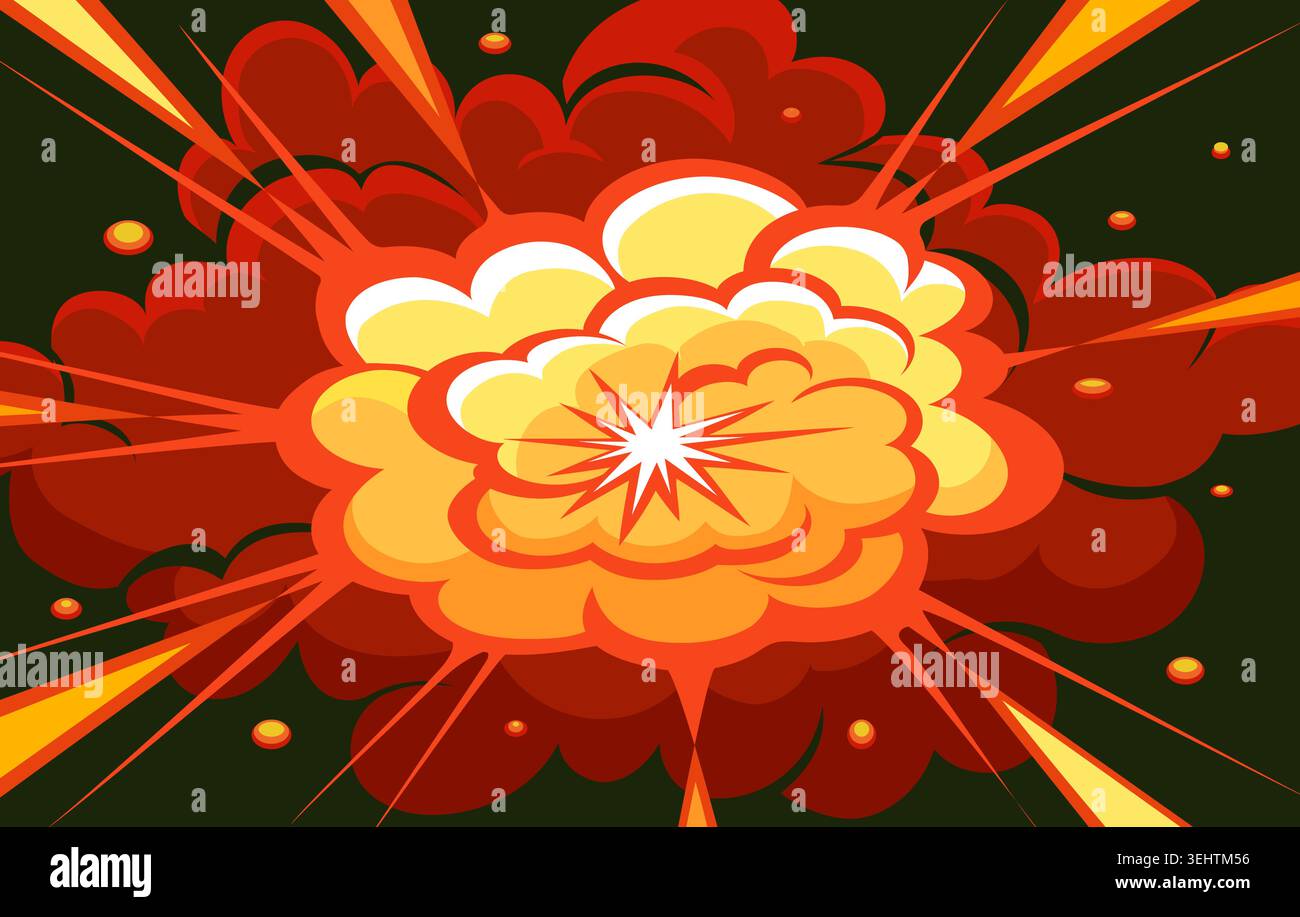 Cartoon burst explosion background Stock Vector