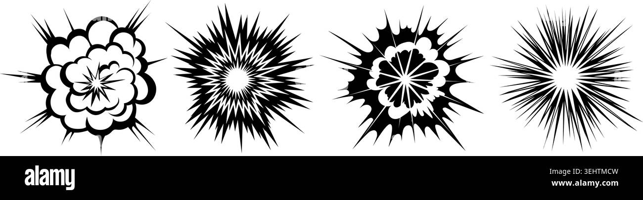 Starburst explosion shapes Stock Vector