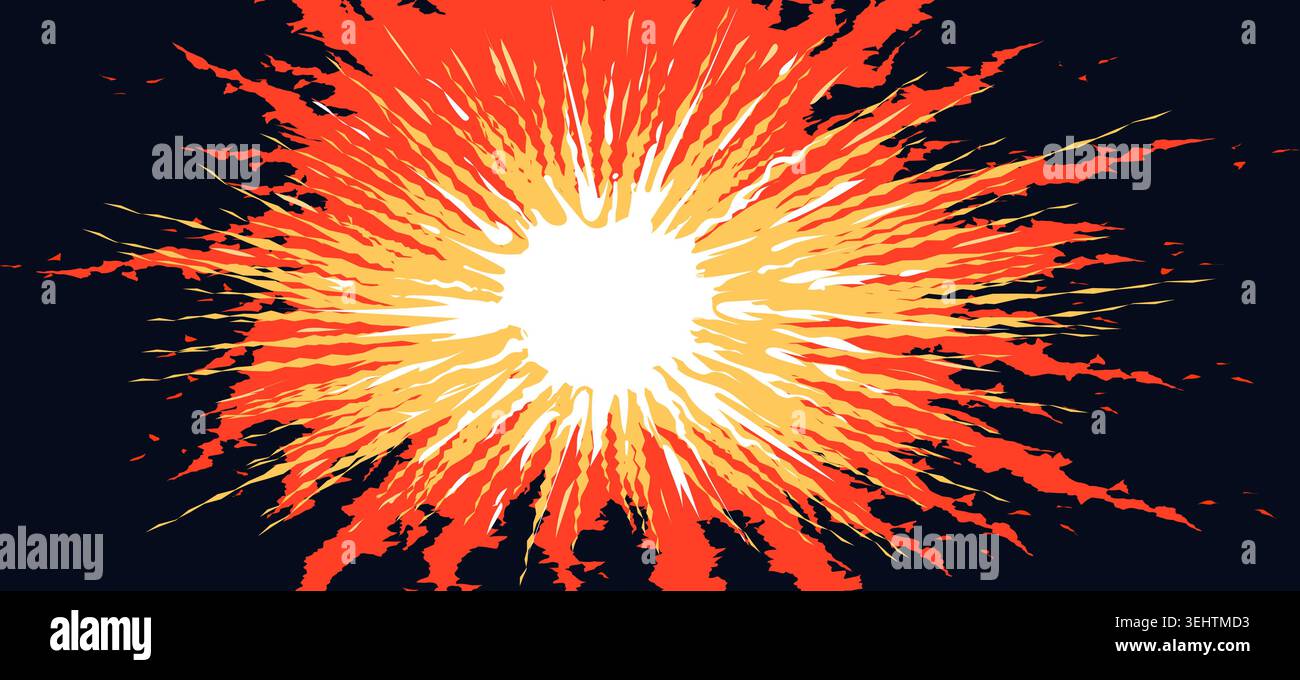 White yellow red explosion background Stock Vector